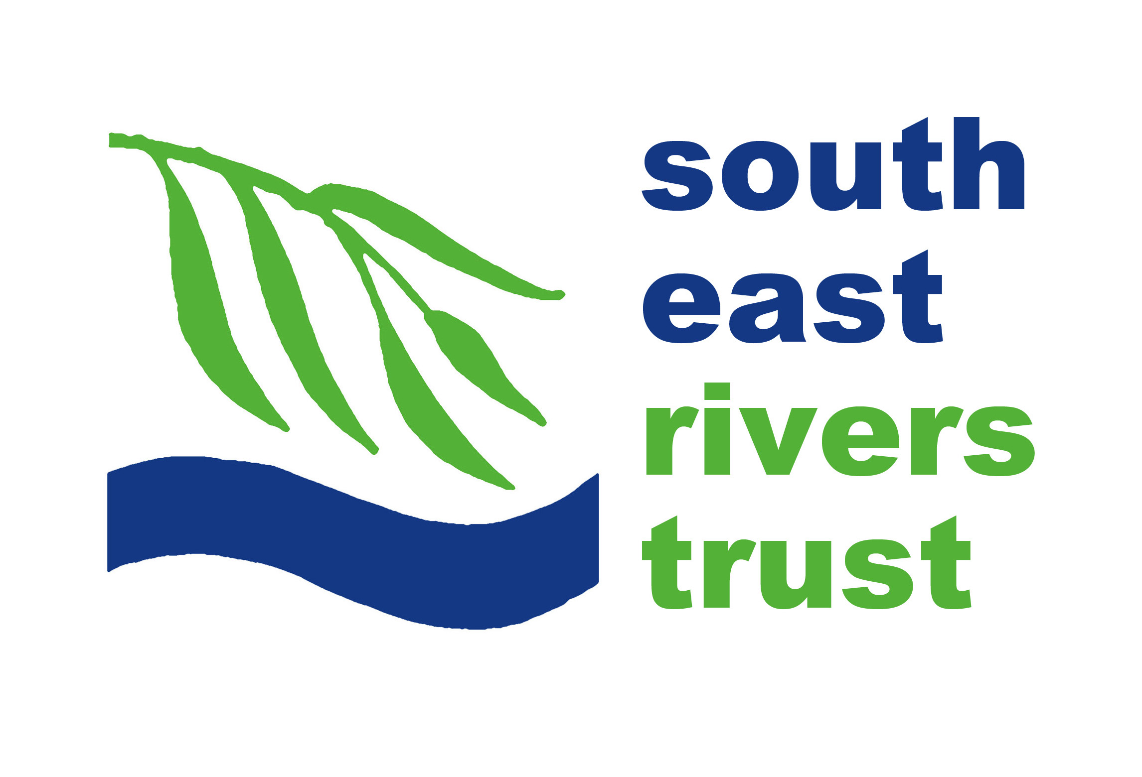 South East Rivers Trust logo with green leaves and blue river