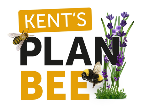 Kent's Plan Bee Logo with bees and lavendar